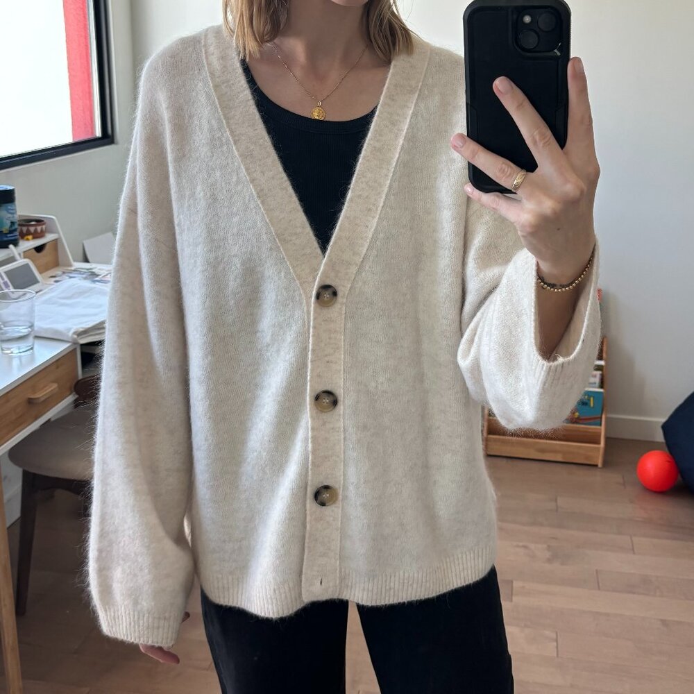 Arket alpaca wool cream cardigan